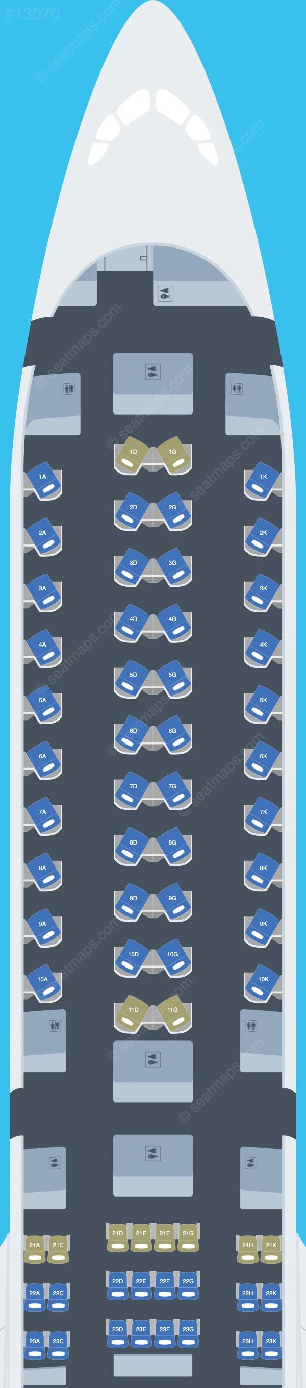 Philippine Airlines - PAL Airbus A350-1000 seatmap mobile preview