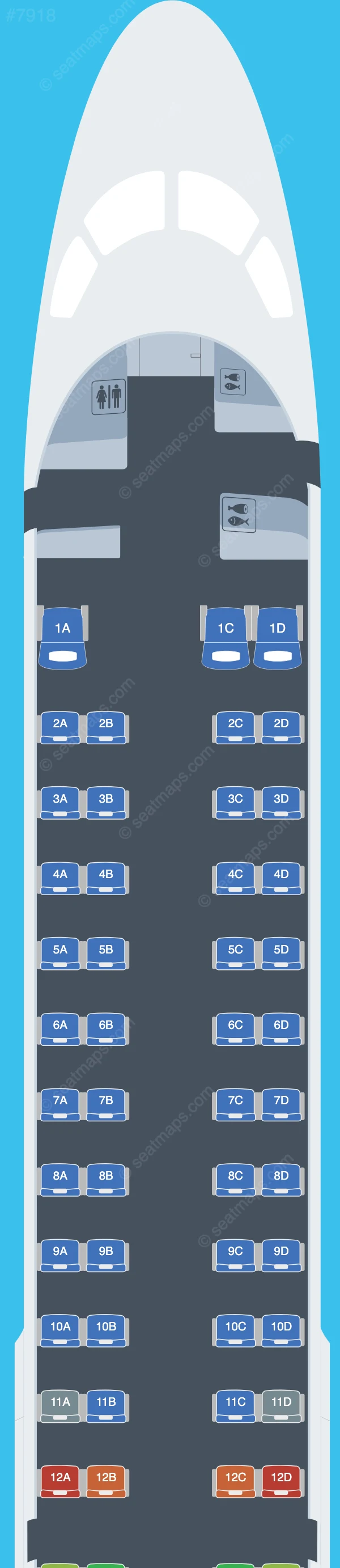 Colorful Guizhou Airlines Embraer E190 V.1 seatmap preview