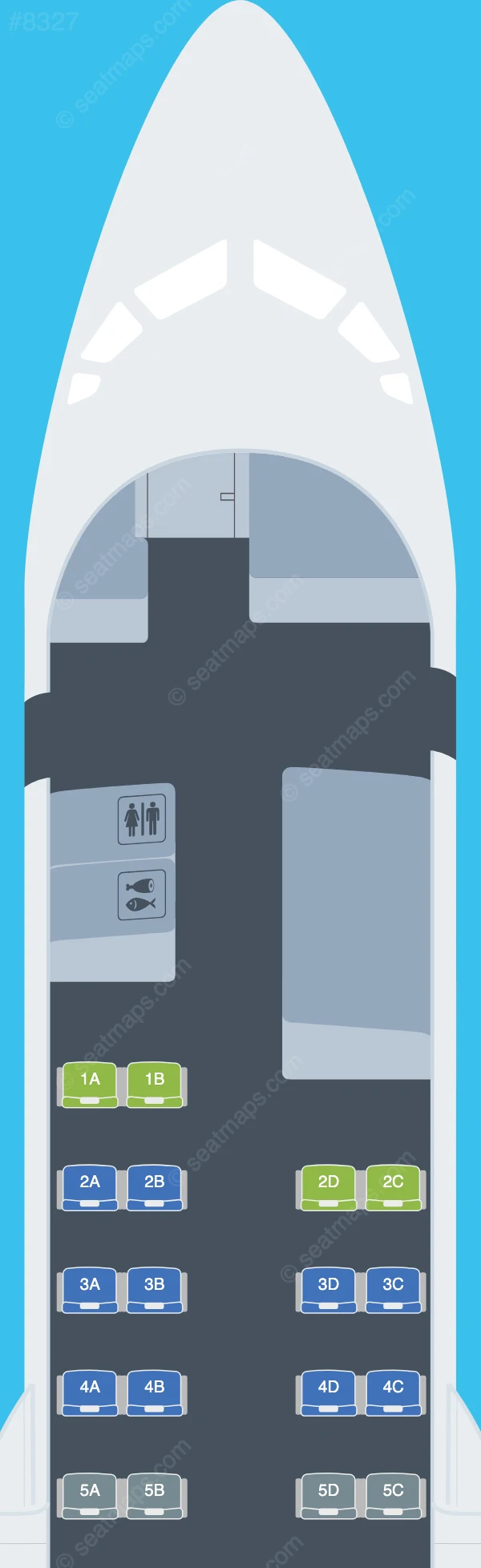 Skyward Airlines Fokker 50 seatmap preview