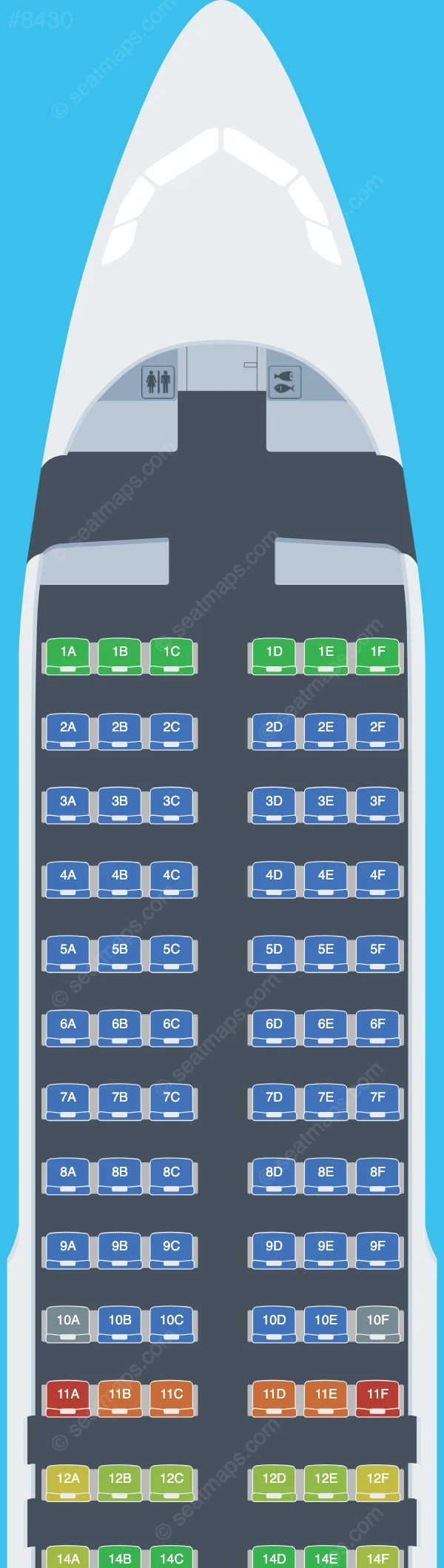 Allegiant Air Airbus A320-200 V.1 seatmap preview