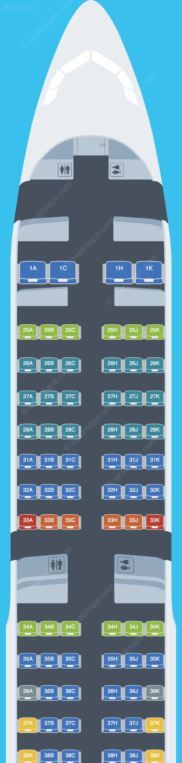 China Southern Airbus A321-200 V.5 seatmap preview