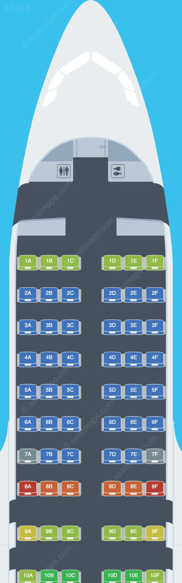 Volotea Airbus A319-100 V.2 seatmap preview