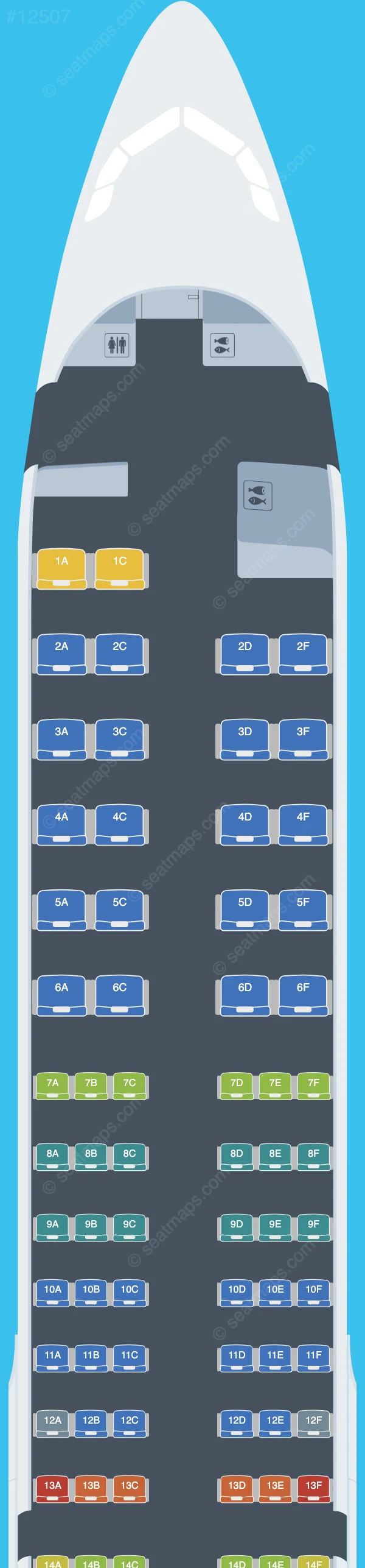 Icelandair Airbus A321neo LR seatmap preview