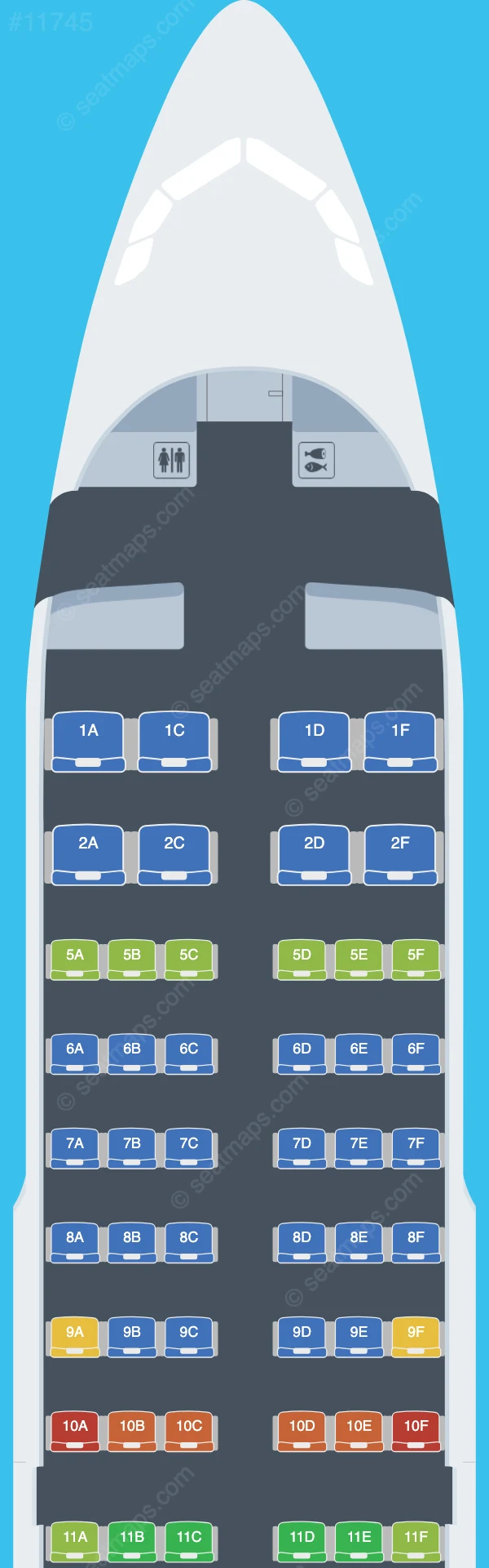 Tibet Airlines Airbus A319neo seatmap preview