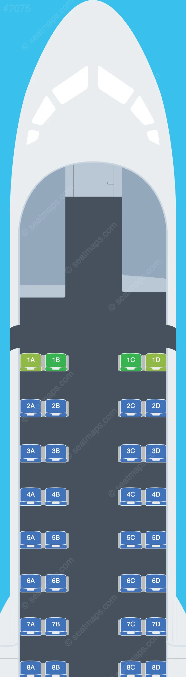 Overland Airways ATR 72-200 seatmap preview