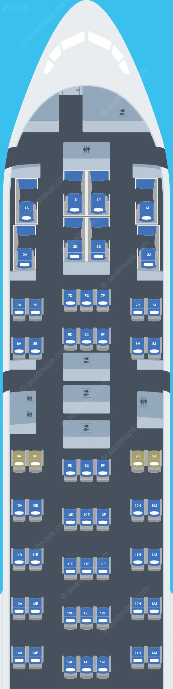 Korean Air Boeing 777-300ER V.2 seatmap preview