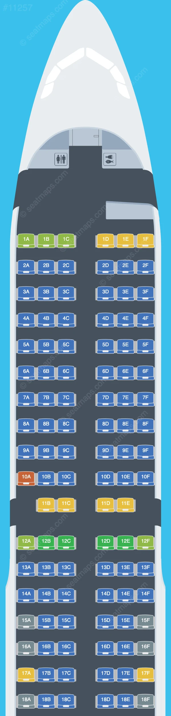 SmartLynx Airlines Malta Airbus A321-200 V.1 seatmap preview