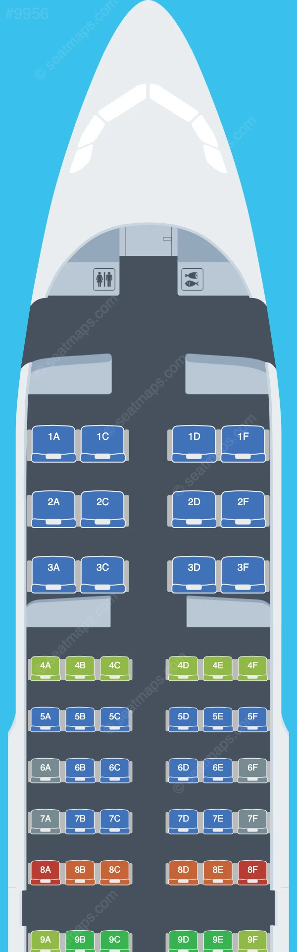 Iran Air Airbus A319-100 seatmap preview