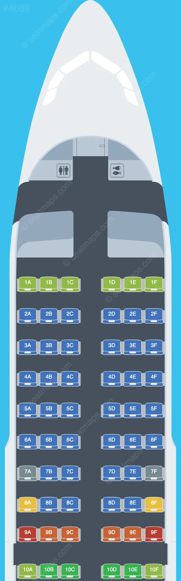 Croatia Airlines Airbus A319-100 seatmap preview