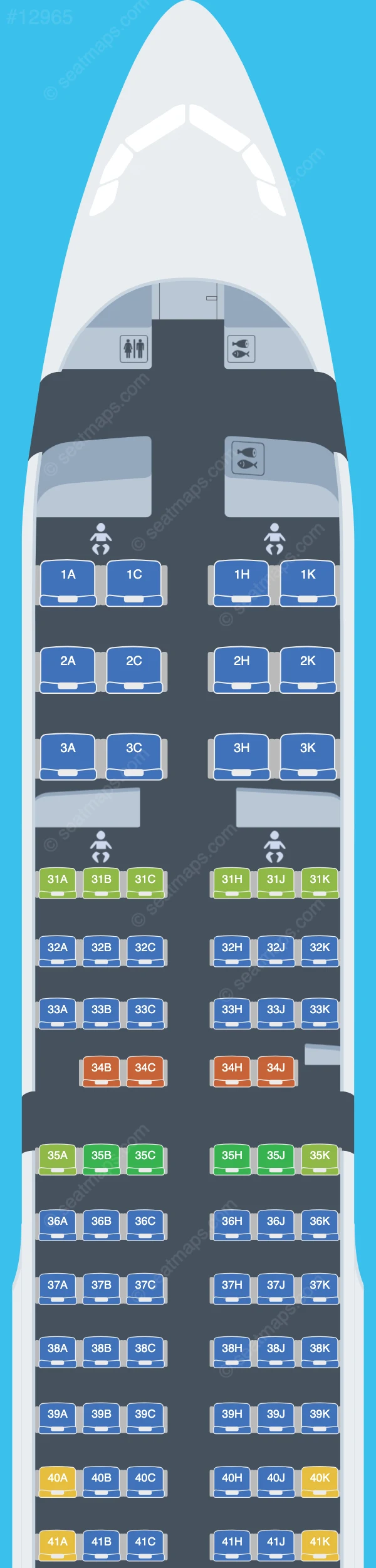 Philippine Airlines - PAL Airbus A321-200 V.2 seatmap preview