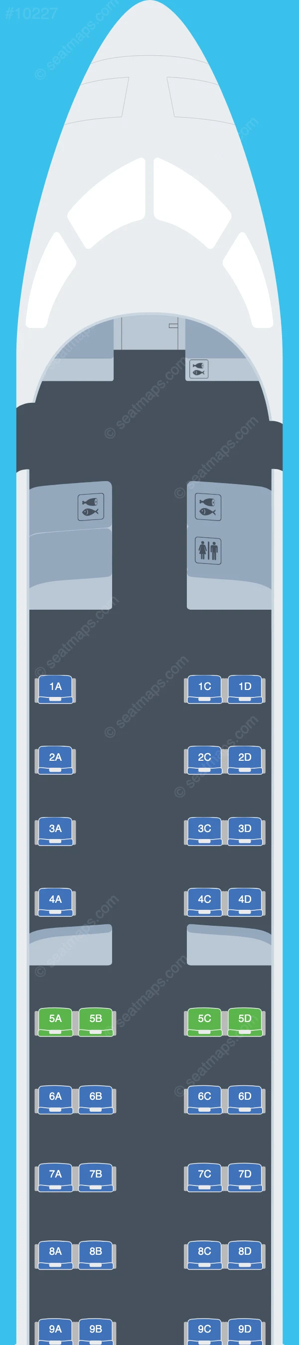 Endeavor Air Bombardier CRJ900 V.2 seatmap preview