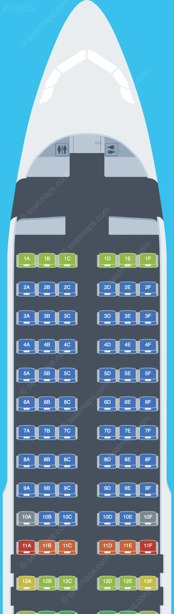 Fly All Ways Airlines Airbus A320-200 seatmap preview