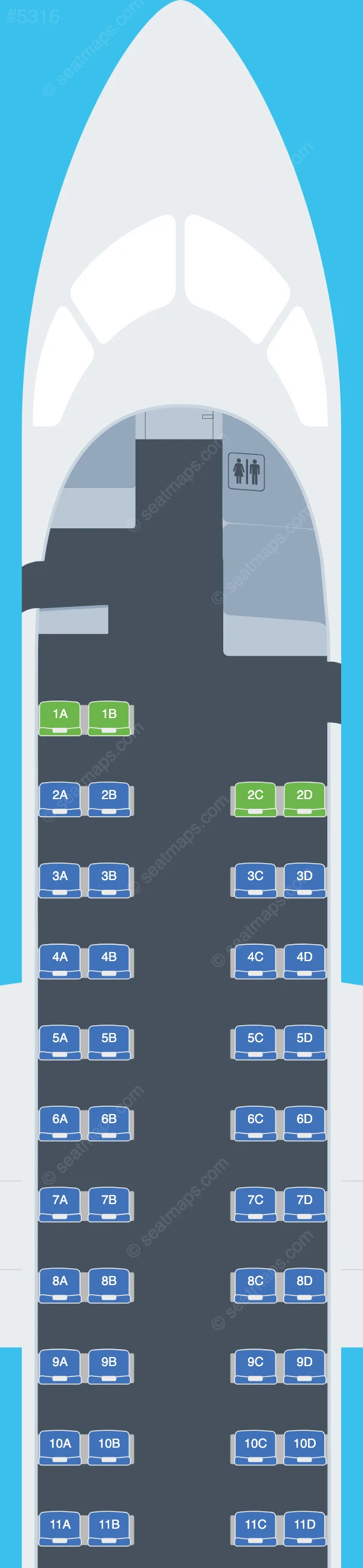 ANA - All Nippon Airways De Havilland Q400 seatmap preview