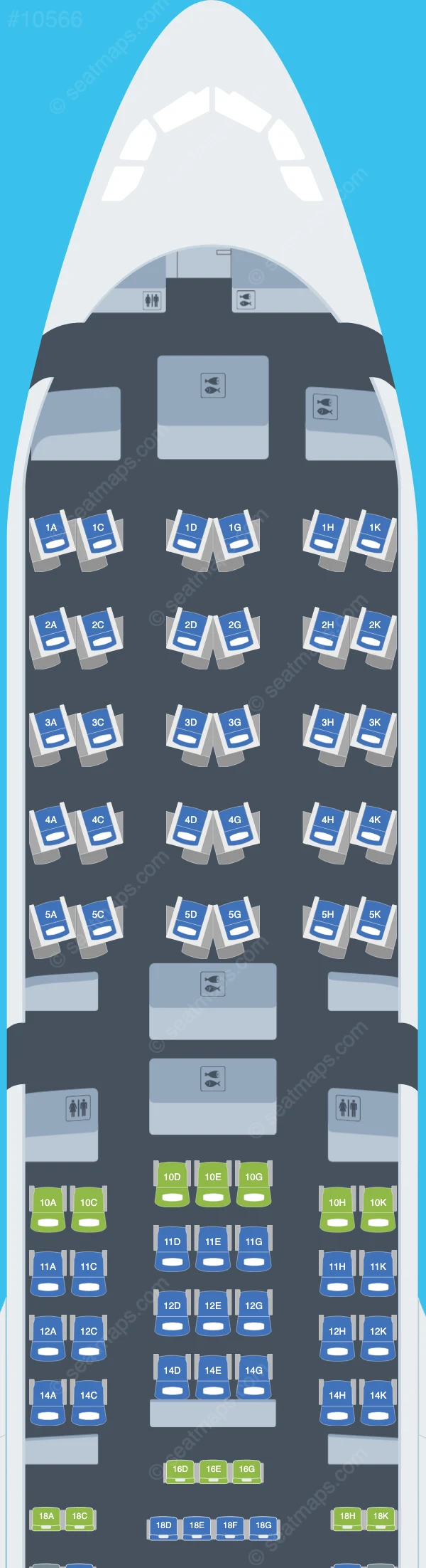 Discover Airlines Airbus A330-300 V.1 seatmap preview