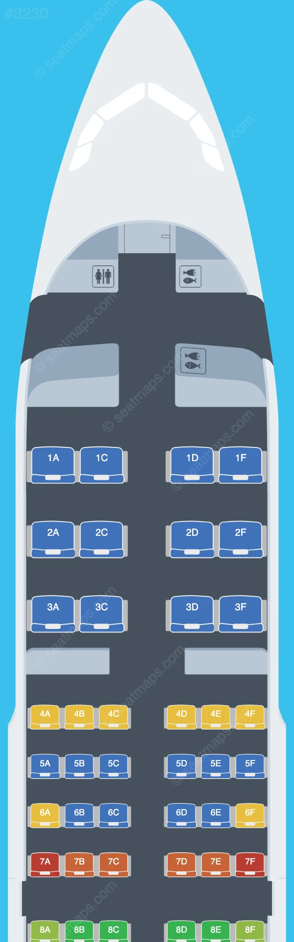 Bangkok Airways Airbus A319-100 V.3 seatmap preview