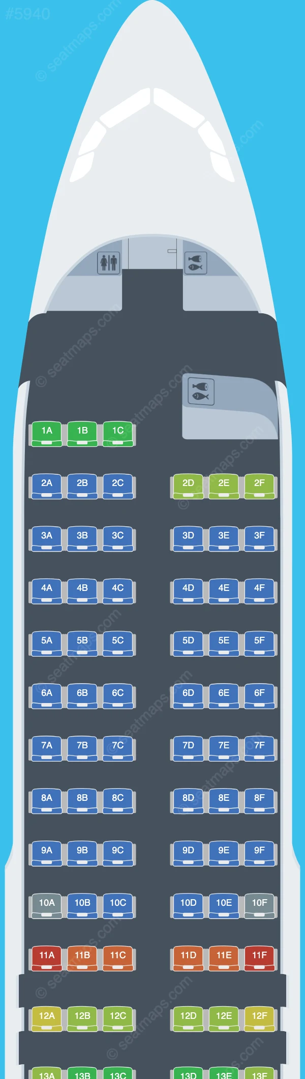 British Airways Airbus A320-200 V.2 seatmap preview