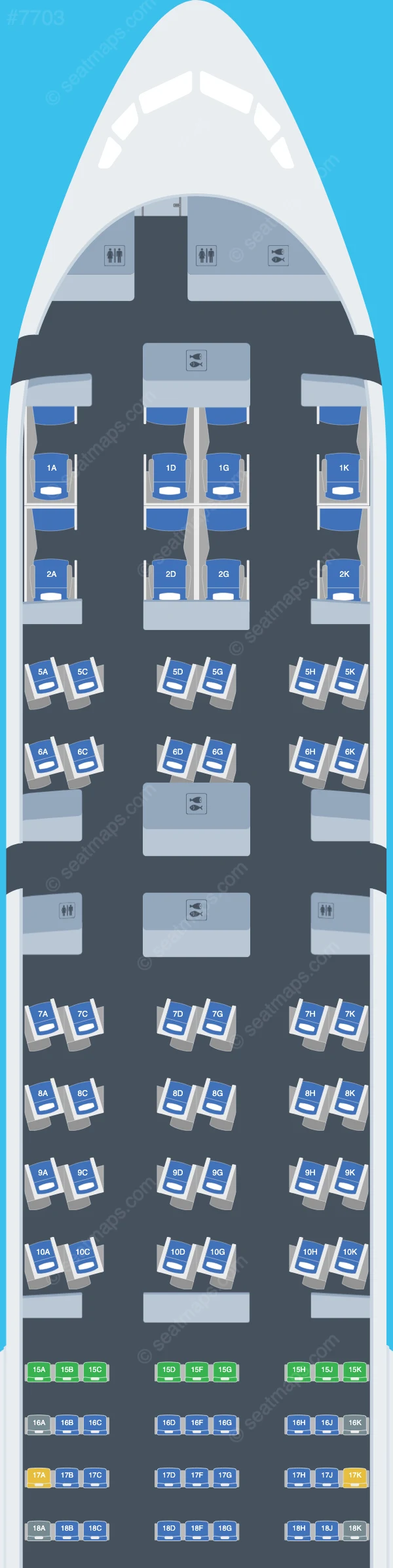 Kuwait Airways Boeing 777-300ER seatmap preview