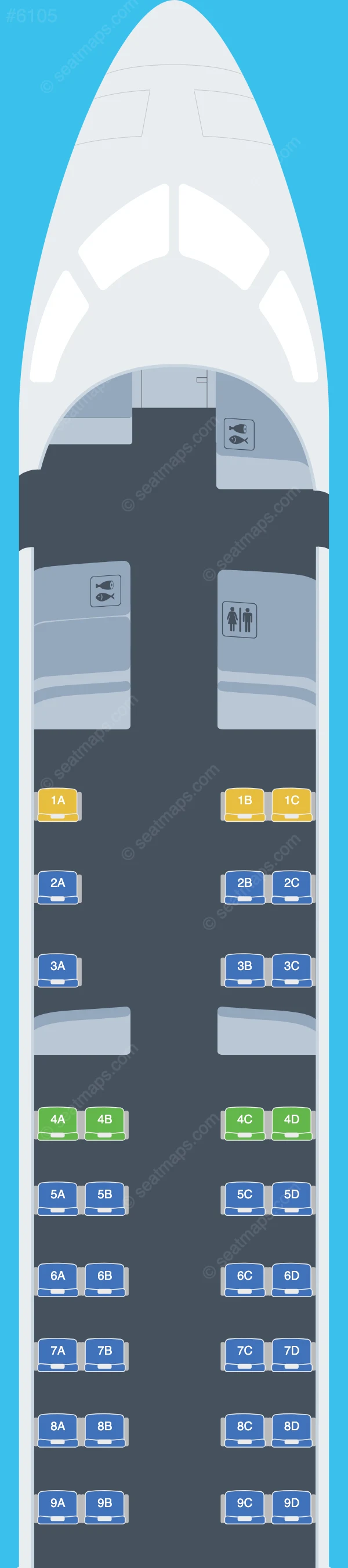 Mesa Airlines Bombardier CRJ900 V.4 seatmap preview