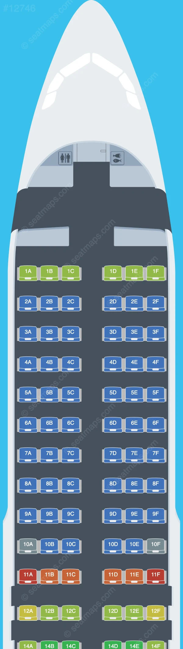 Air India Express Airbus A320-200 seatmap preview