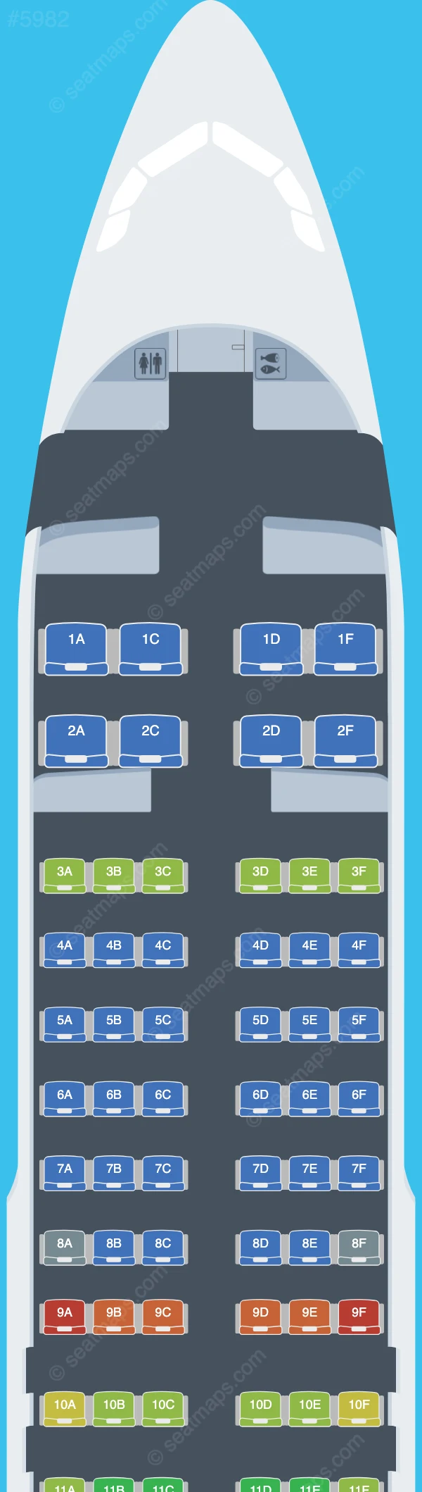 Nepal Airlines Airbus A320-200 seatmap preview