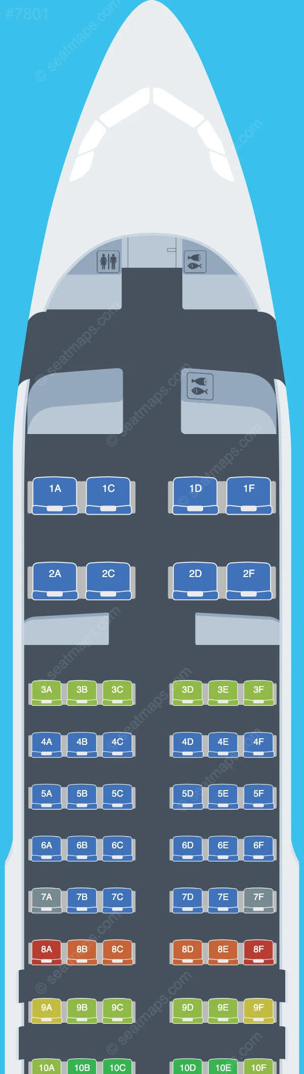Shenzhen Airlines Airbus A320-200 V.1 seatmap preview