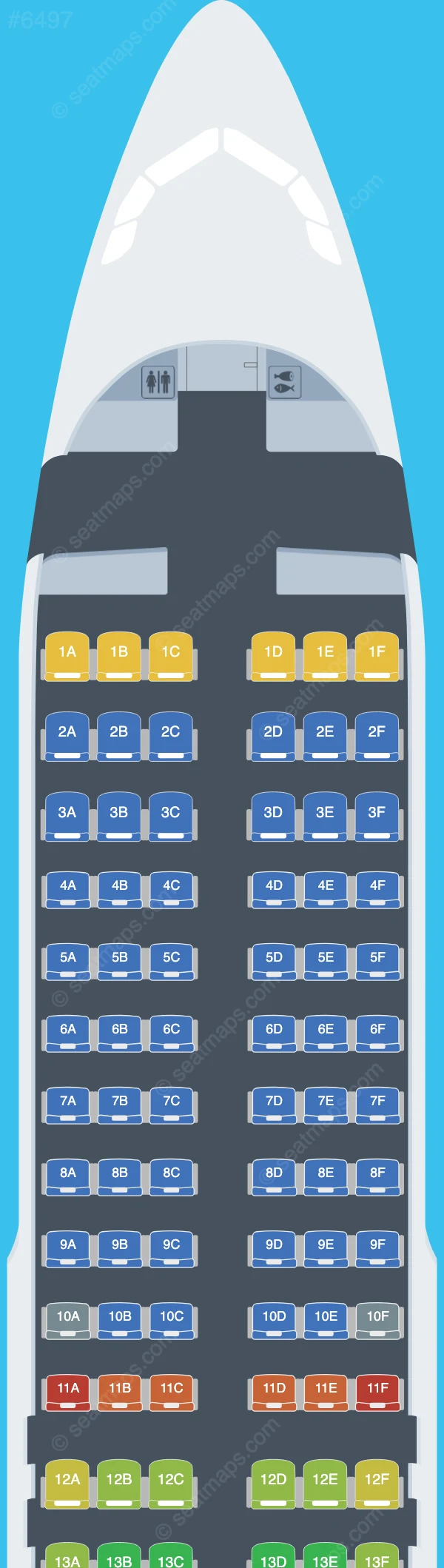 Frontier Airlines Airbus A320-200 V.2 seatmap preview
