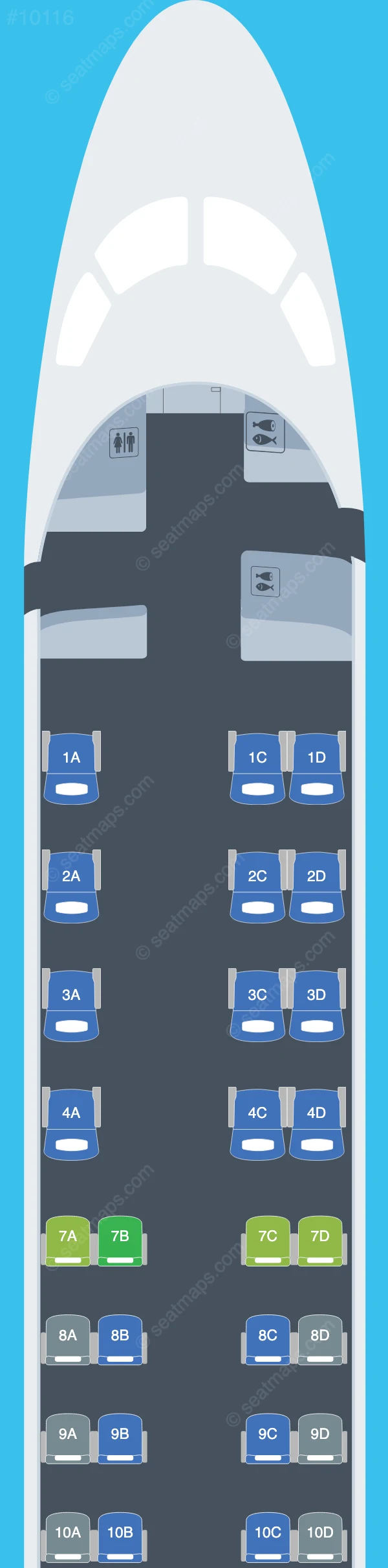 SkyWest Airlines Embraer E175 V.4 UA seatmap preview