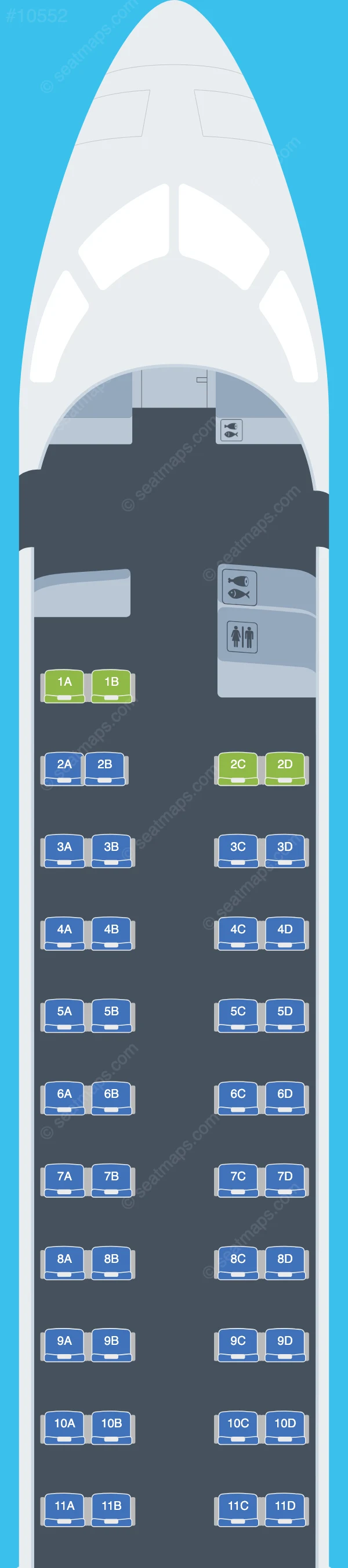 Ibom Air Bombardier CRJ900 seatmap preview