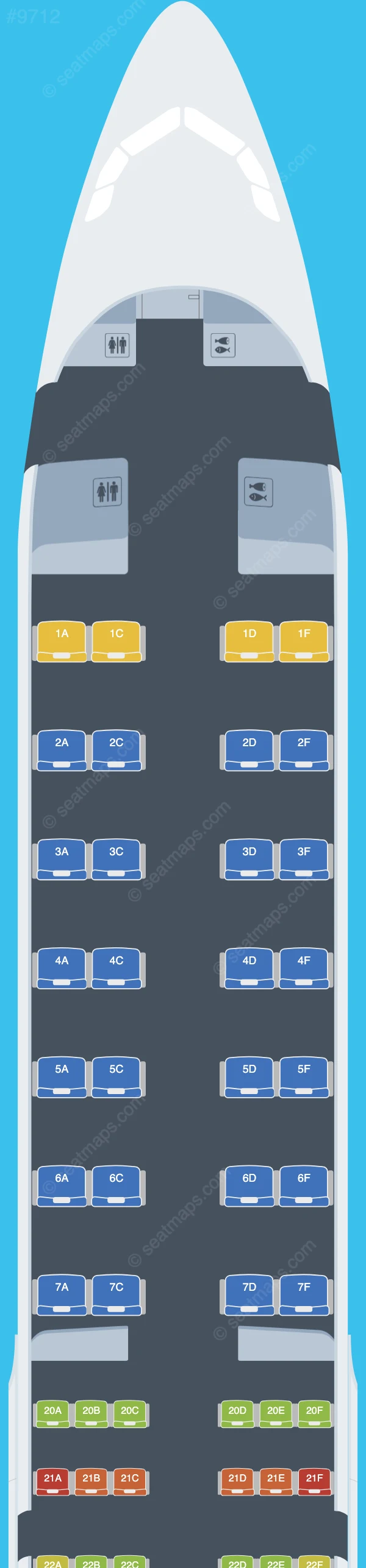 Middle East Airlines Airbus A321neo seatmap preview