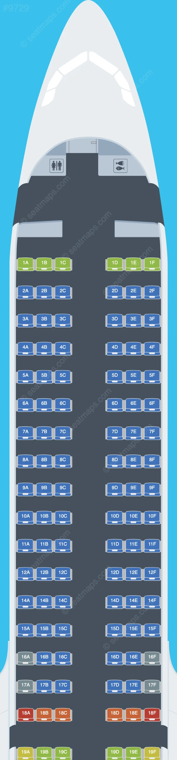 Cebu Pacific Air Airbus A321neo seatmap preview