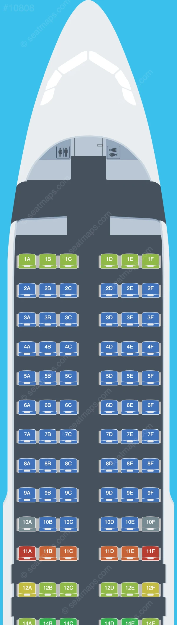 JetSMART Airbus A320neo seatmap preview
