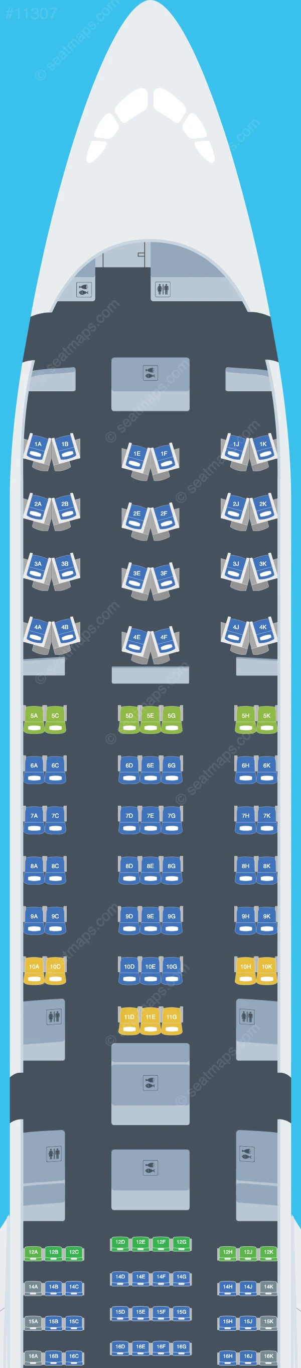 Air Caraibes Atlantique Airbus A350-1000 seatmap preview
