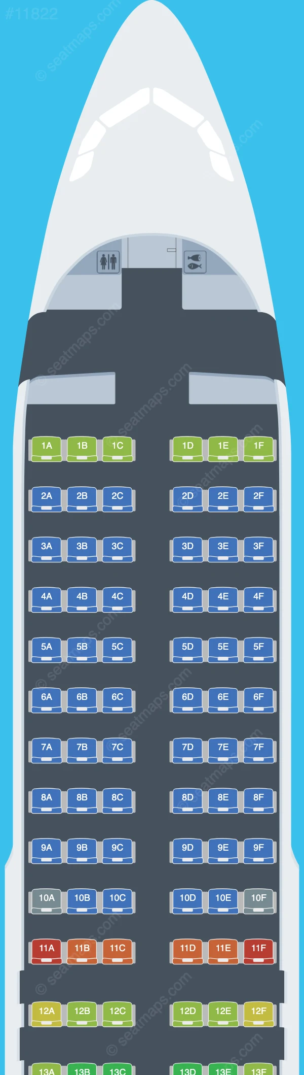 AJet Airbus A320neo seatmap preview