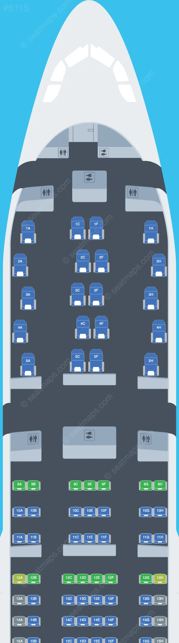 RwandAir Airbus A330-200 V.1 seatmap preview