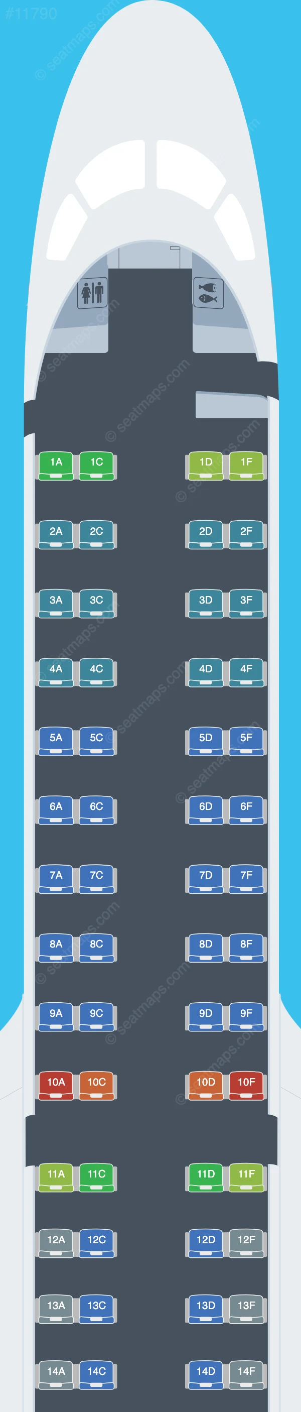 Scoot Tigerair Pte Embraer E190 E2 seatmap preview
