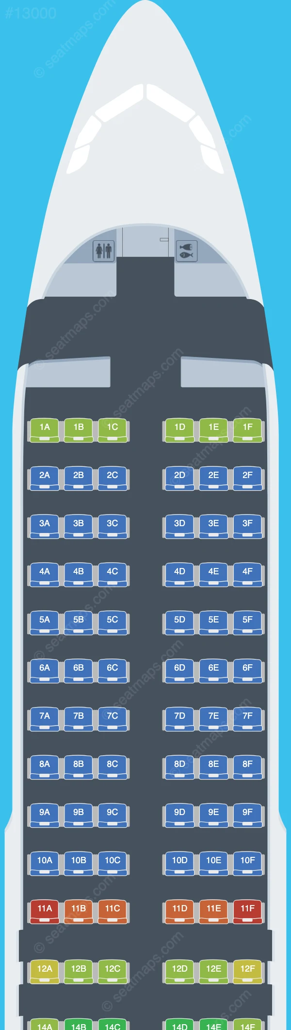 Centrum Air Airbus A320neo seatmap preview