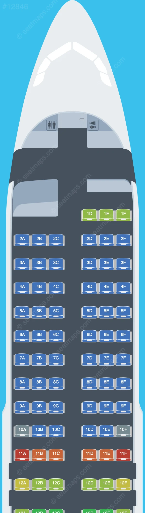 South African Airways Airbus A320-200 V.5 seatmap preview