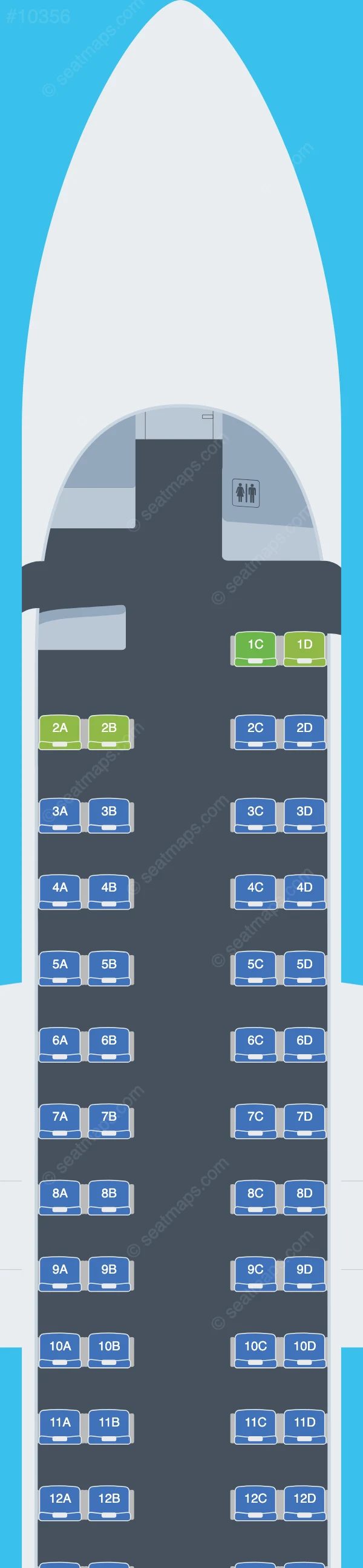 Air Tanzania De Havilland Q400 V.2 seatmap preview