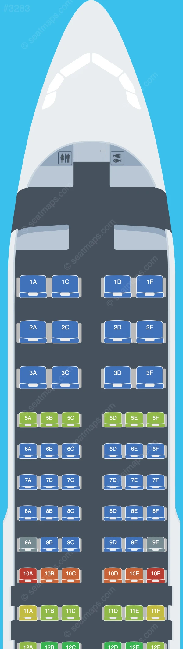 Iran Air Airbus A320-200 seatmap preview