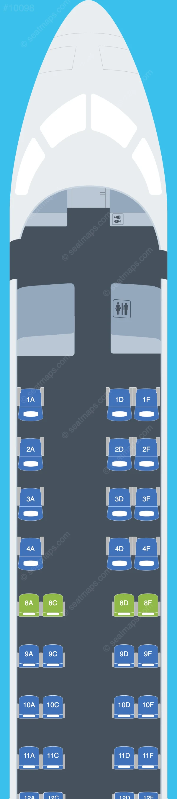 American Airlines Bombardier CRJ900 V.2 seatmap preview