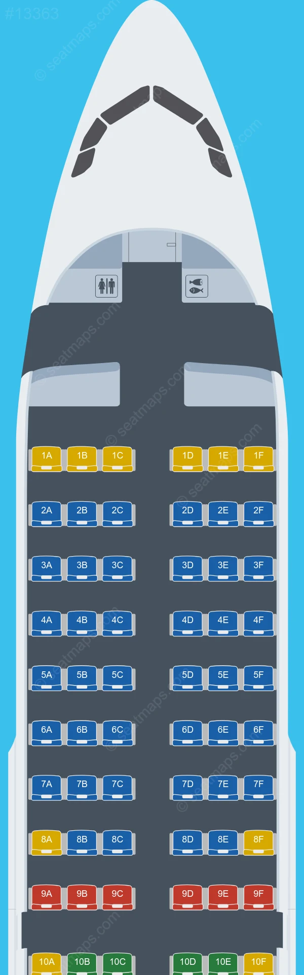 Aero Mongolia Airbus A319-100 V.1 seatmap preview