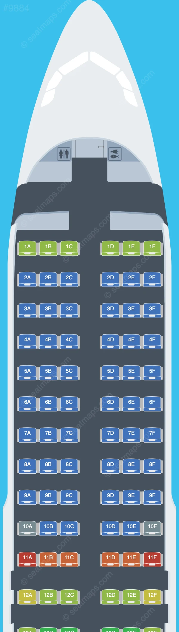 Volotea Airbus A320-200 seatmap preview