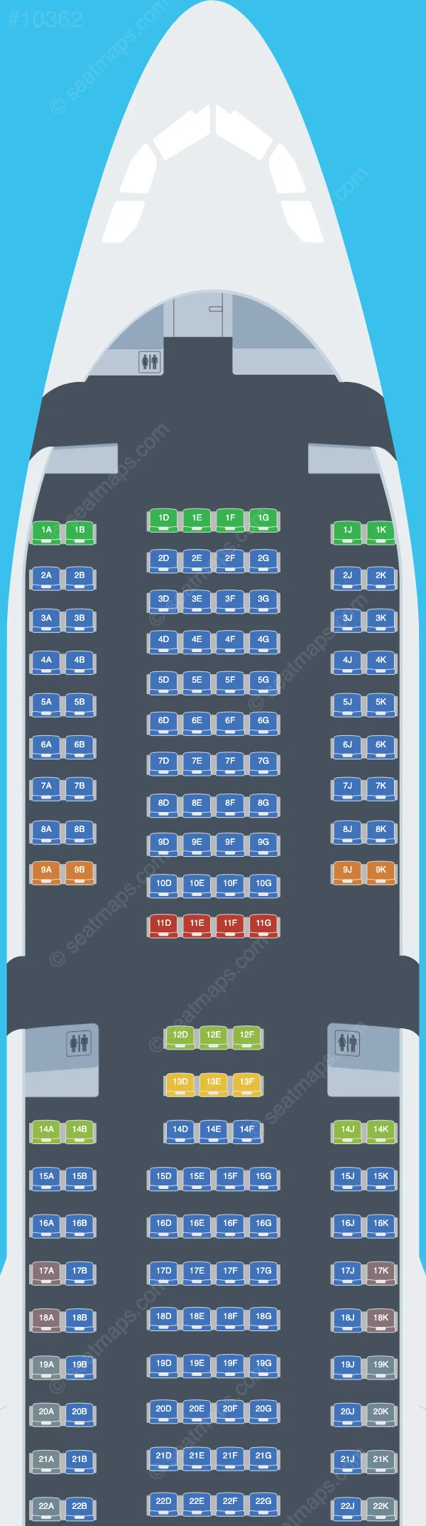 Nordwind Airlines Airbus A330-200 V.2 seatmap preview