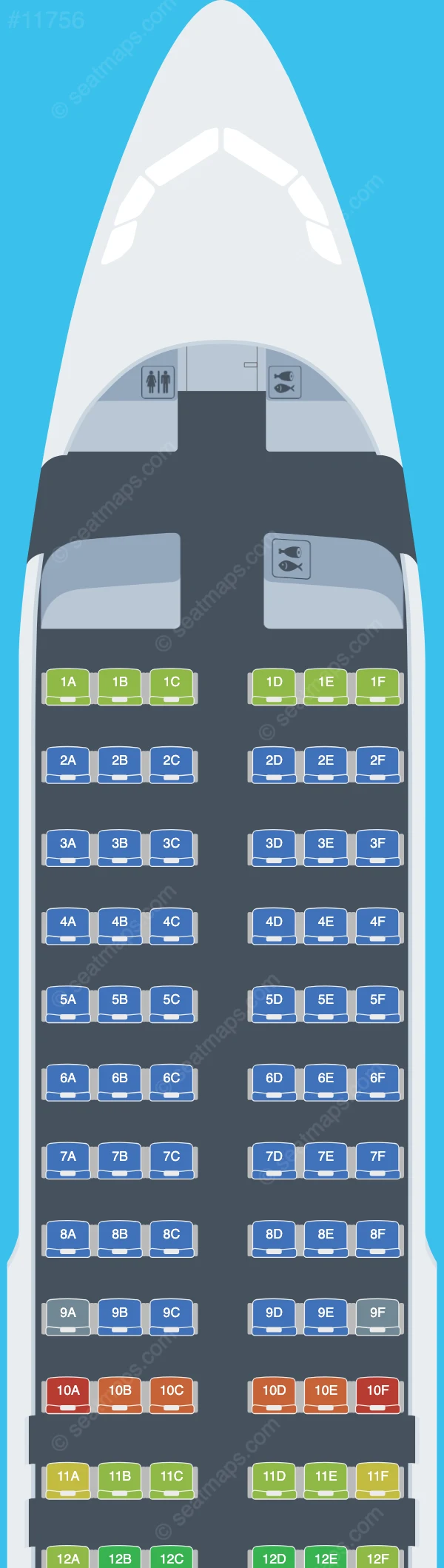 Sky Angkor Airlines Airbus A320neo seatmap preview