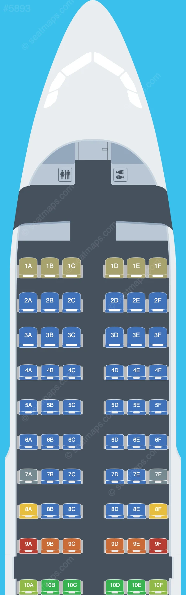 LATAM Airlines Ecuador Airbus A319-100 seatmap preview