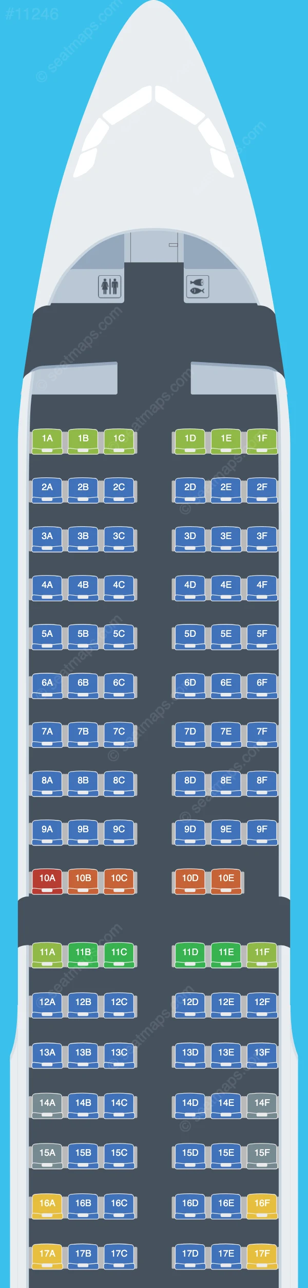 Southwind Airlines Airbus A321-200 seatmap preview