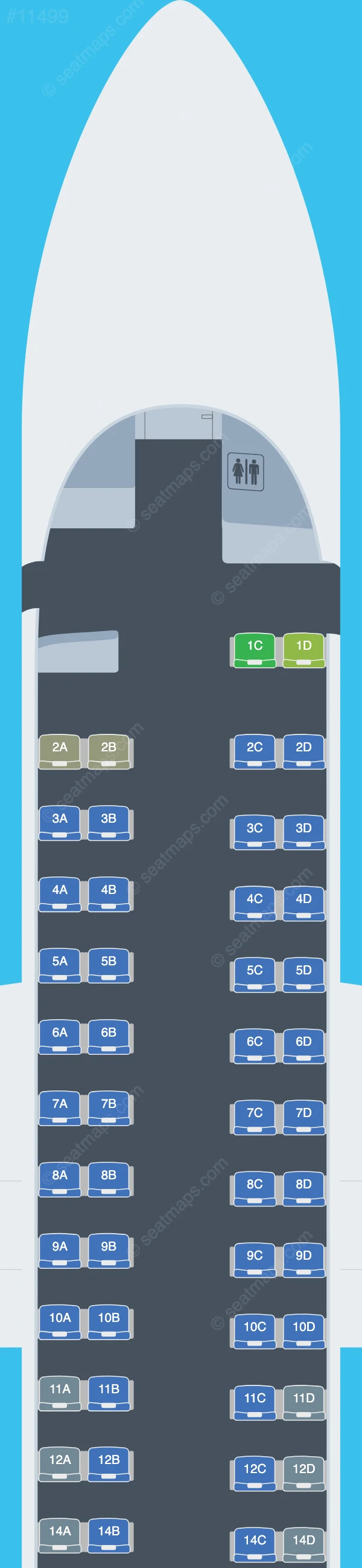 Philippine Airlines - PAL De Havilland Q400 seatmap preview