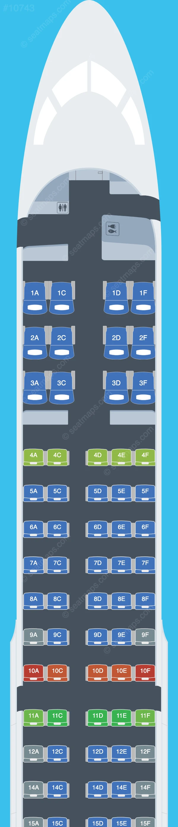 Air Austral Airbus A220-300 seatmap preview