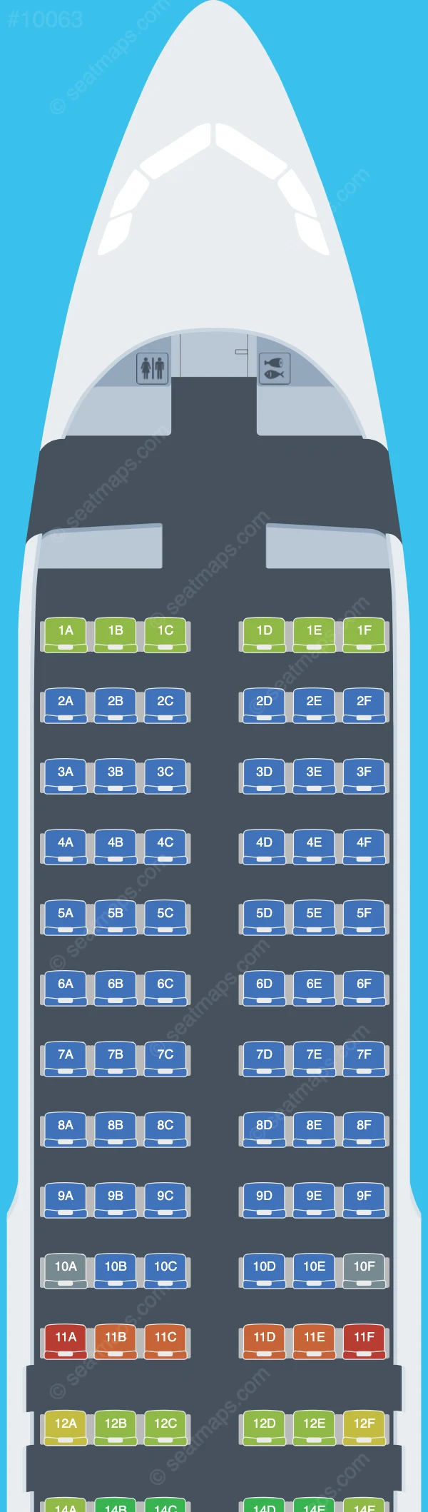 Aero K Airbus A320-200 seatmap preview