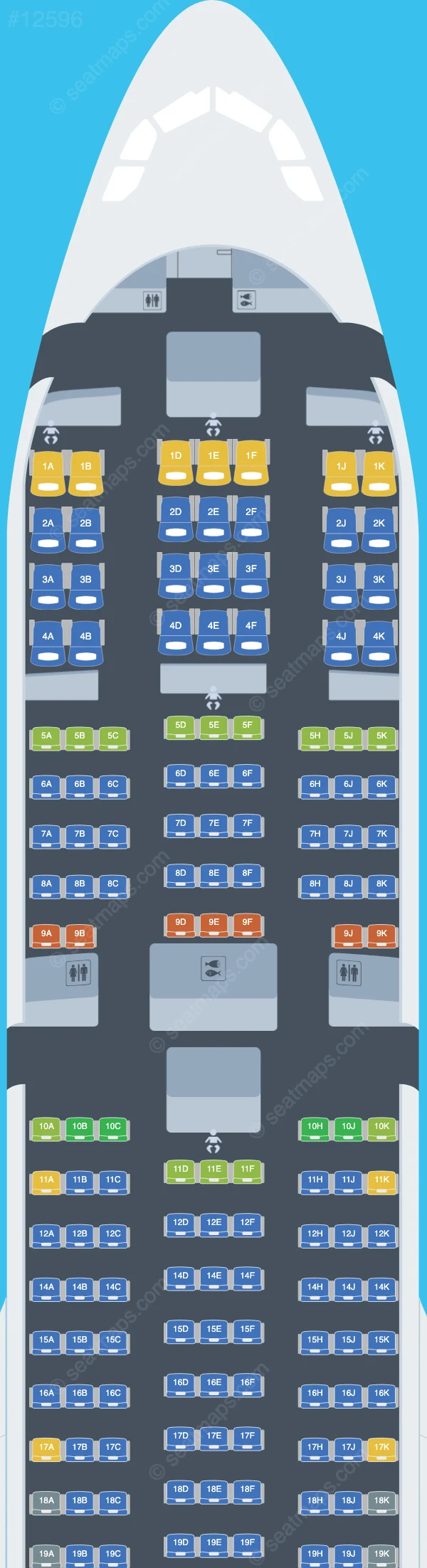 iFly Airlines Airbus A330-300 V.2 seatmap preview